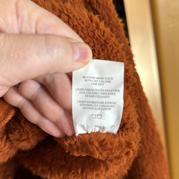 NWT Thread & Supply Wubby Sherpa Moto Jacket Burnt Orange Zip Up Oversized Large - Picture 8 of 11